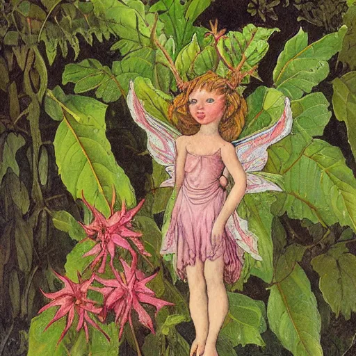 Image similar to castor oil plant fairy by Cicely Mary Barker