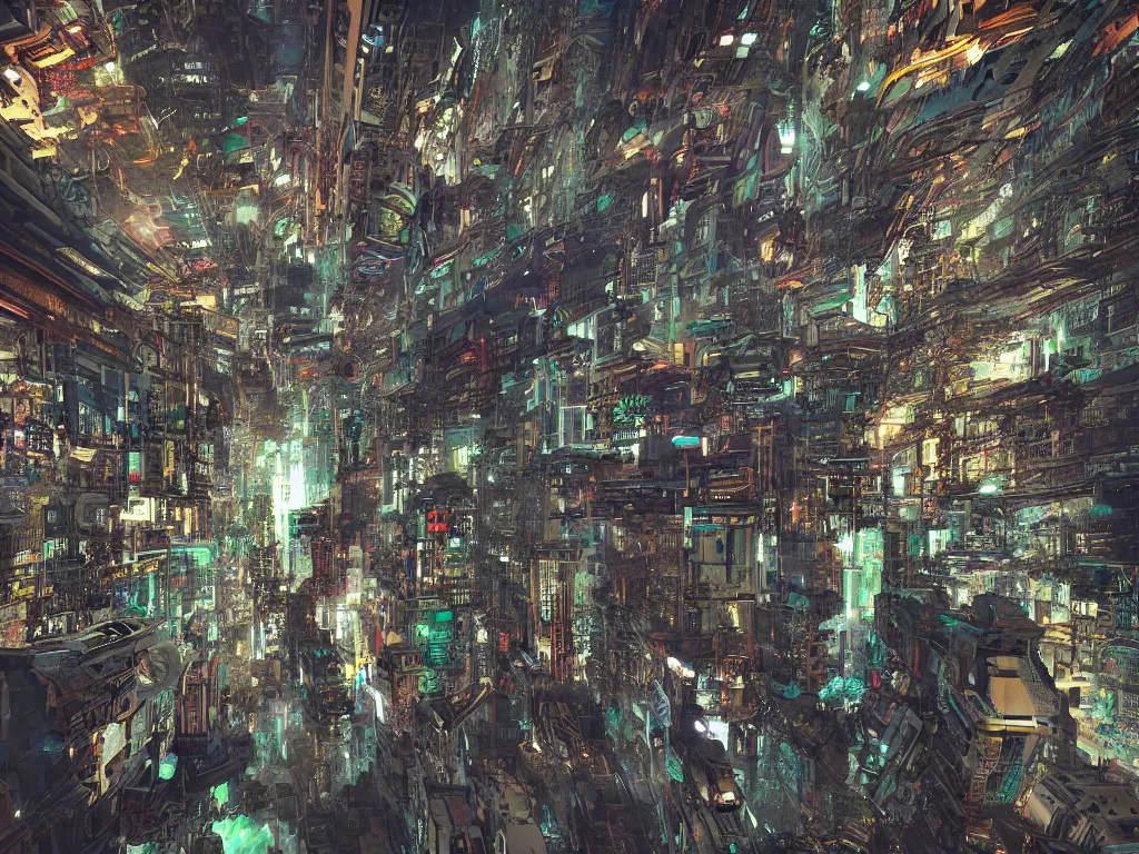 Image similar to Cyberpunk fractal city