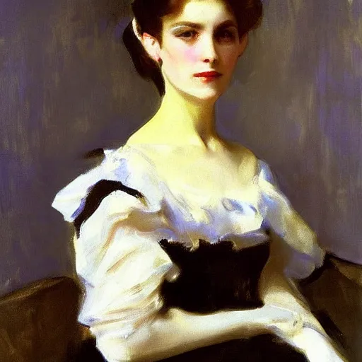 Prompt: a beautiful lady painted by john singer sargent