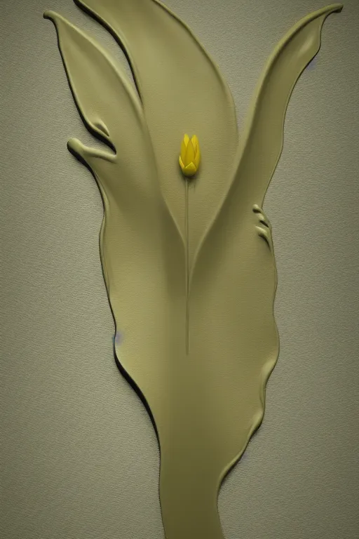 Prompt: 3 d render by daniel arsham of a long melting solid gold lilly pad