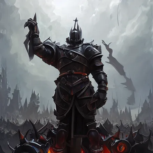 Prompt: a giant black chess knight statue, battlefield background, bright art masterpiece artstation. 8 k, sharp high quality artwork in style of jose daniel cabrera pena and greg rutkowski, concept art by tooth wu, hearthstone card game artwork, chess piece