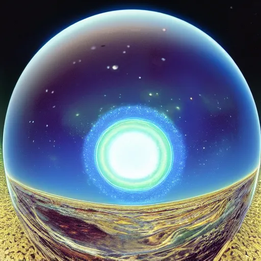 Prompt: a perfect sphere within a sphere sphere outside a sphere hyperrealism 8k cosmic