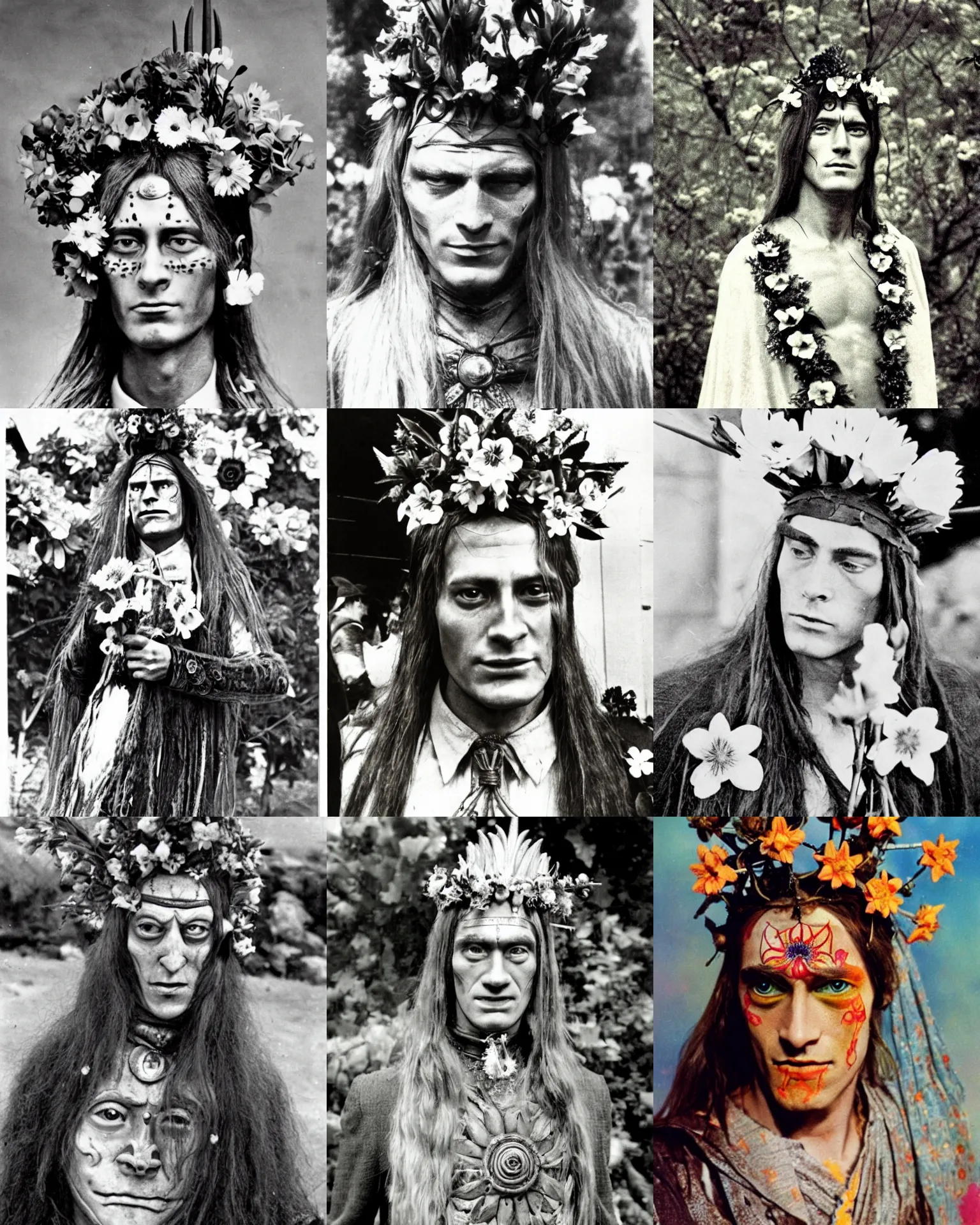 Prompt: sauron with flowers on his hair, hippie, 1 9 6 0 s, world peace, mordor