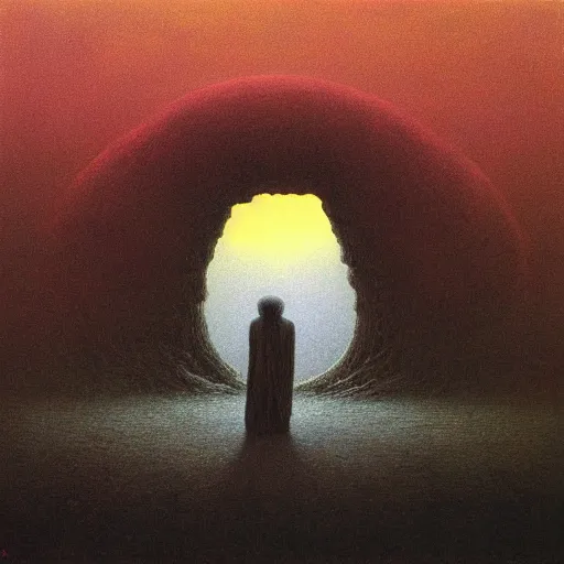 Image similar to ' a cab'an album cover in the style of beksinski