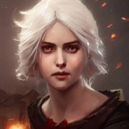 Prompt: ciri from withcer, paint by greg rutkowski