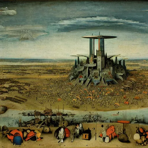 Prompt: the atomic age by pieter bruegel