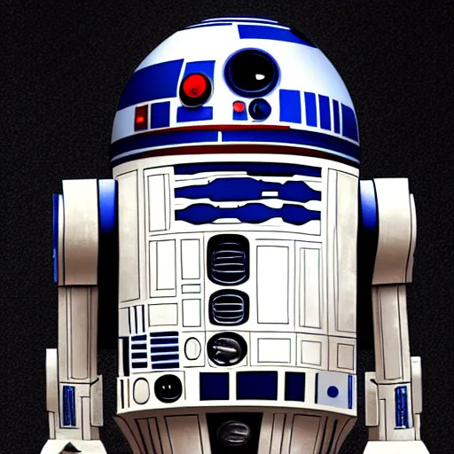 Prompt: R2D2 Star Wars inspired by H.R. Giger, Photorealistic, Droid, Robot, 4k, Horror