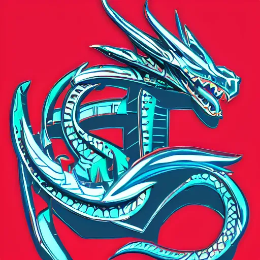 Image similar to retro electronics logo depicting a dragon head and a tuxedo highly detailed. artstation. r / cyberpunk