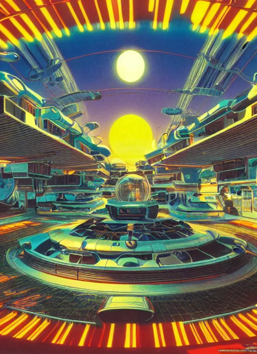 Image similar to photo of solarpunk school, scifi, bright light, utopian decorations, high school!!, morning sun, interesting angle, 8 k high definition, insanely detailed, art by syd mead and masamune shirow