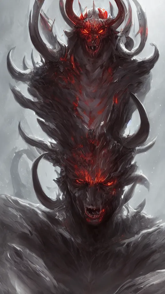 Image similar to portrait of male demon from hell, full body shot, visually stunning, trending on artstation, cgsociety, artgerm