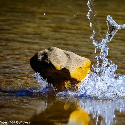 Prompt: a photo fish eating a rock, fast shutter speed, high speed, action photo, 1 / 1 0 0 0 sec shutter