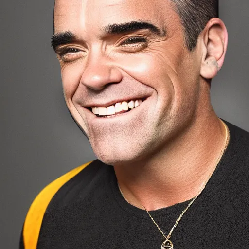 Image similar to robbie williams smiling portrait