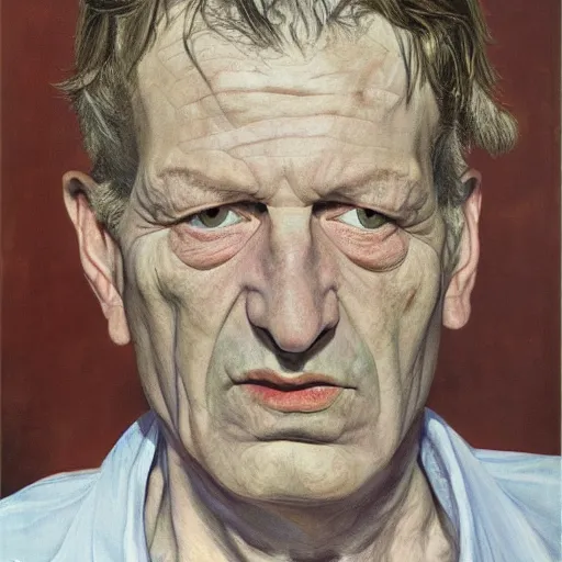 Prompt: high quality high detail painting by lucian freud, hd, portrait of a demon, photorealistic lighting