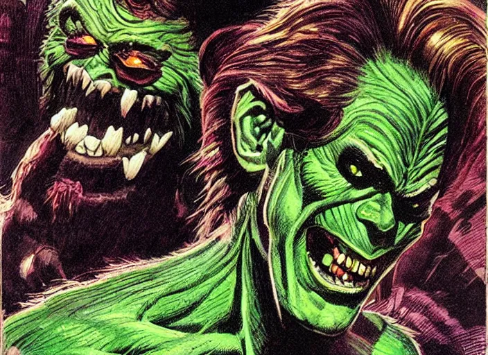 Image similar to green goblin illustration by mike ploog