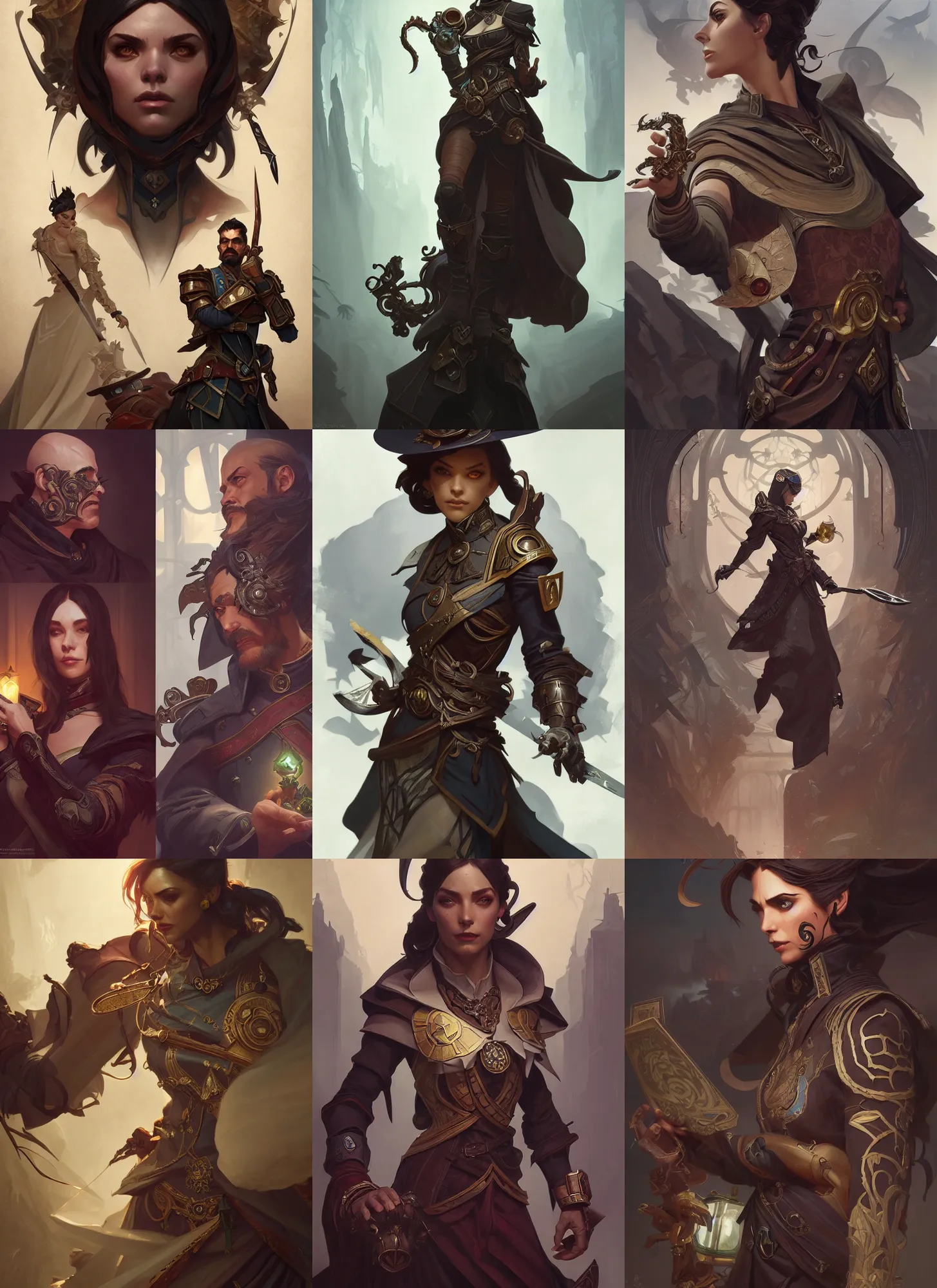Prompt: characters from encanto combined with characters from dishonored, fantasy, intricate, elegant, highly detailed, digital painting, artstation, concept art, matte, sharp focus, illustration, hearthstone, art by artgerm and greg rutkowski and alphonse mucha