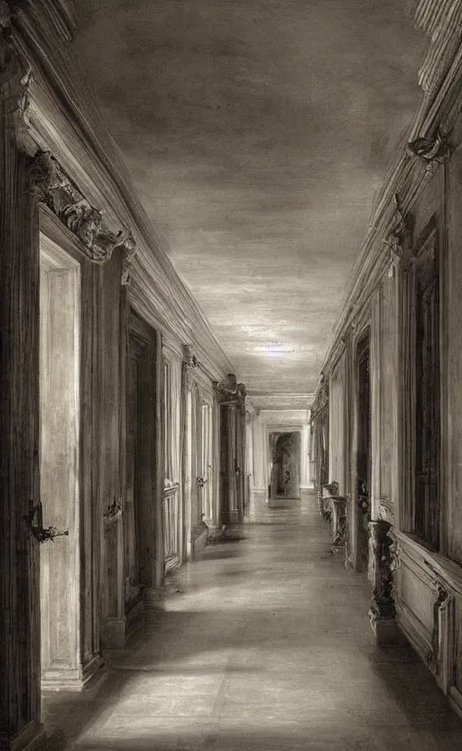 Prompt: haunted manor hallway by peter paul rubens