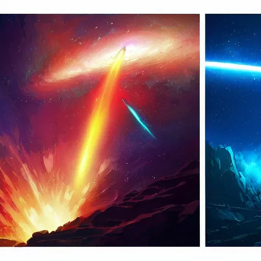 Prompt: a quasar in space, by anato finnstark, by alena aenami, by john harris, by ross tran, by wlop, by andreas rocha