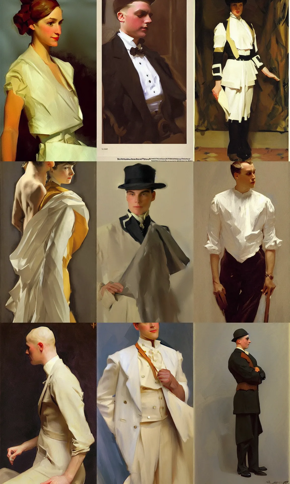 Prompt: painting by sargent and leyendecker. low poly.