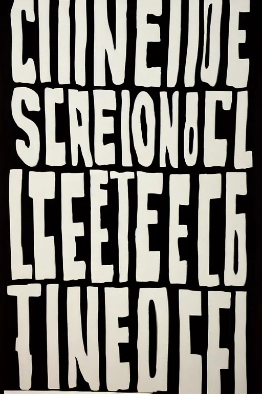 Image similar to a painting of stenciled letters, by Christopher Wool, oil paint, abstract, words, Highly Detailed