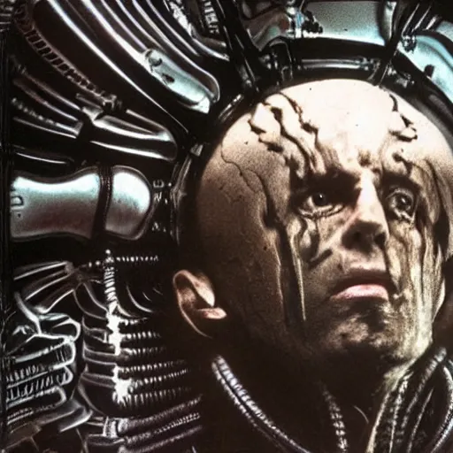 Image similar to film still of saul goodman in aliens, by h. r. giger, very detailed, realistic