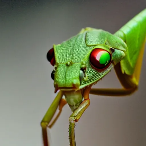 Prompt: praying mantis head close up photograph fujifilm macro