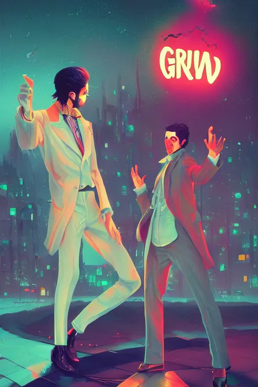 Image similar to A fever of the night, a grime tale of the night fever by the brothers guild, digital painting, artstation, ristan Eaton, victo ngai, artgerm, RHADS, ross draws, anime styled