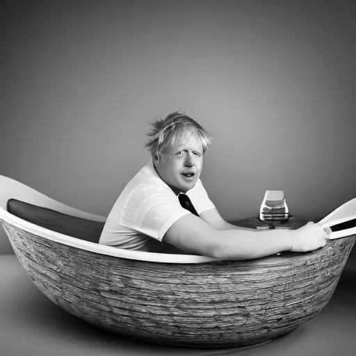 Prompt: boris johnson in a bathtub full of beans, sharp focus, hyper realistic, sony 5 0 mm lens