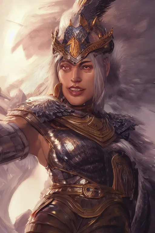 Image similar to amazon valkyrie athena, d & d, fantasy, portrait, highly detailed, headshot, digital painting, trending on artstation, concept art, sharp focus, illustration, art by artgerm and greg rutkowski and magali villeneuve