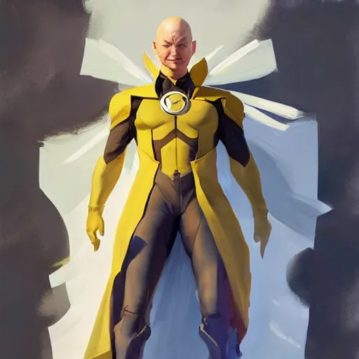 Image similar to Greg Manchess portrait painting of Professor Xavier as Overwatch character, medium shot, asymmetrical, profile picture, Organic Painting, sunny day, Matte Painting, bold shapes, hard edges, street art, trending on artstation, by Huang Guangjian and Gil Elvgren and Sachin Teng