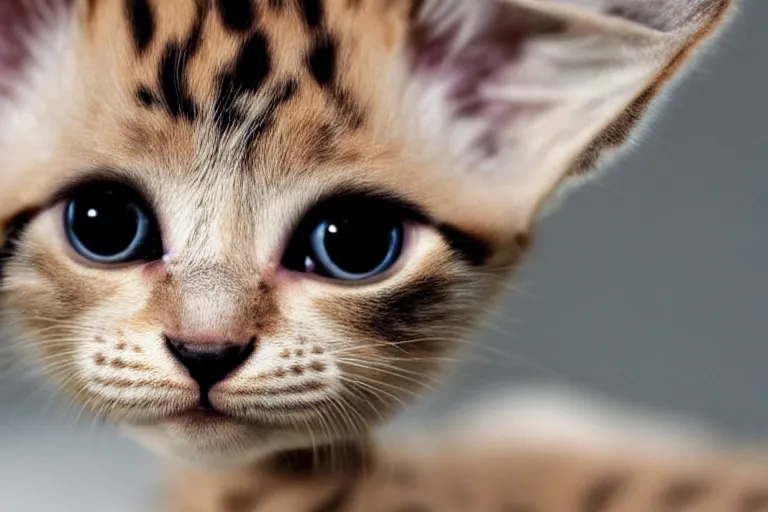 Image similar to a kitten giraffe hybrid