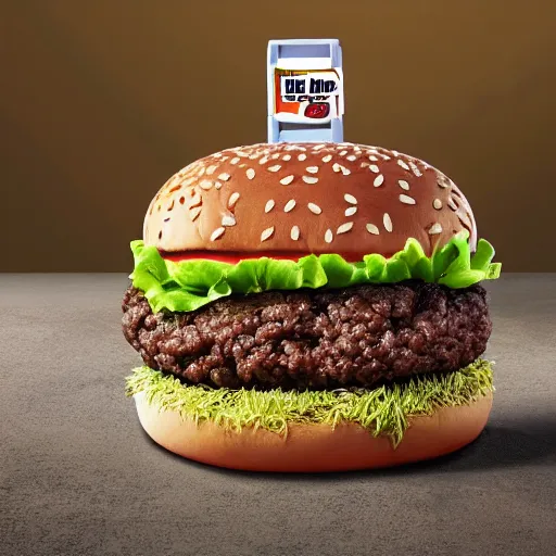 Prompt: dirt burger, new ad from McDonalds, McDirt