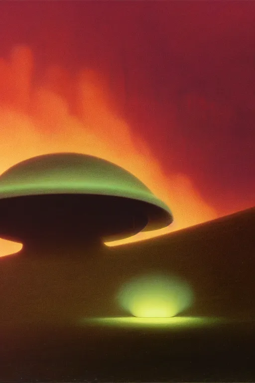 Prompt: otherworldly atmosphere of an alien planet by arthur haas and bruce pennington and john schoenherr, cinematic neon lights matte painting, james turrell building, 8 k realistic, stormy weather, dark moody colors