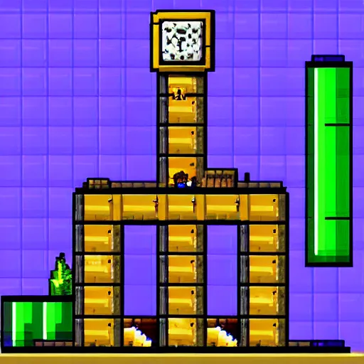 Prompt: a wizard tower sprite, 32x32, from a resource gathering game