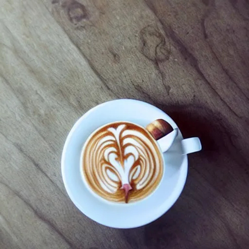 Prompt: instagram photo of latte art of a cat