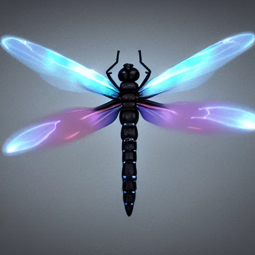 Image similar to Dragonfly made of lightning, octane render