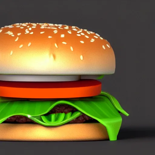 Prompt: Low Poly Render of the Burger King