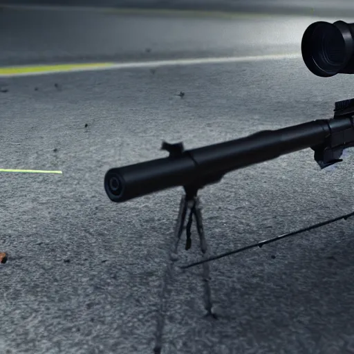 Prompt: close up shot of bullet firing from sniper rifle, insane details, sharp focus, octane render, computer art