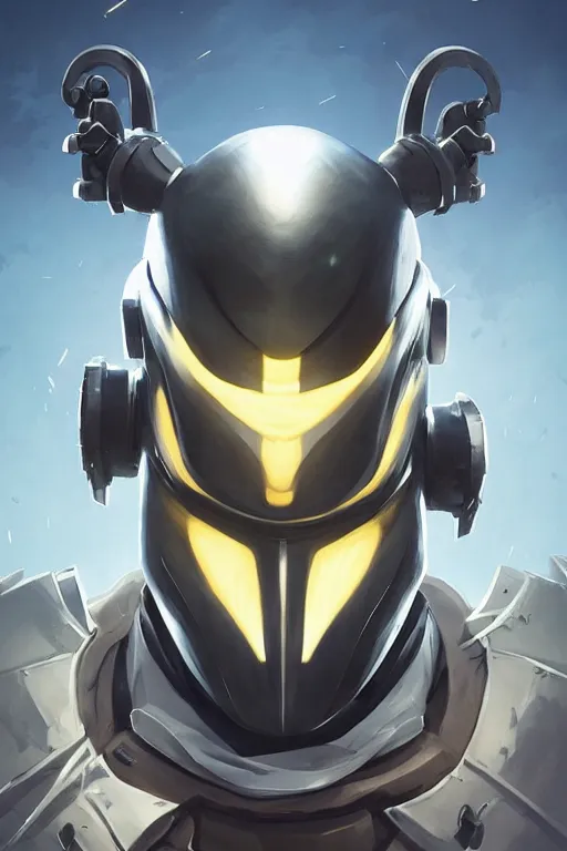 Image similar to epic mask helmet robot ninja portrait stylized as fornite style game design fanart by concept artist gervasio canda, behance hd by jesper ejsing, by rhads, makoto shinkai and lois van baarle, ilya kuvshinov, rossdraws global illumination radiating a glowing aura global illumination ray tracing hdr render in unreal engine 5