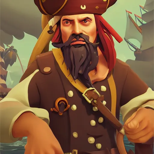 Image similar to painting jack the pirate on sea of thieves game avatar hero smooth face median photoshop filter cutout vector behance hd by jesper ejsing, by rhads, makoto shinkai and lois van baarle, ilya kuvshinov, rossdraws, illustration, art by ilya kuvshinov and gustav klimt