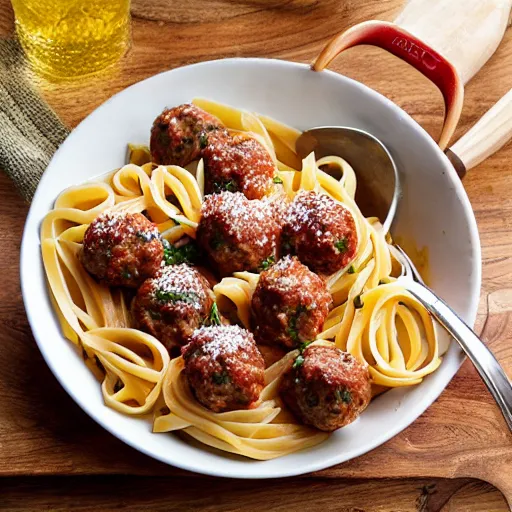 Image similar to a delicious pasta with meatballs