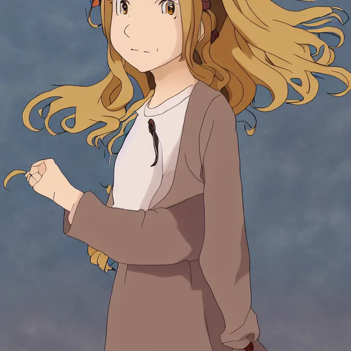 Image similar to jenna fischer anime style ghibli, 8 k,