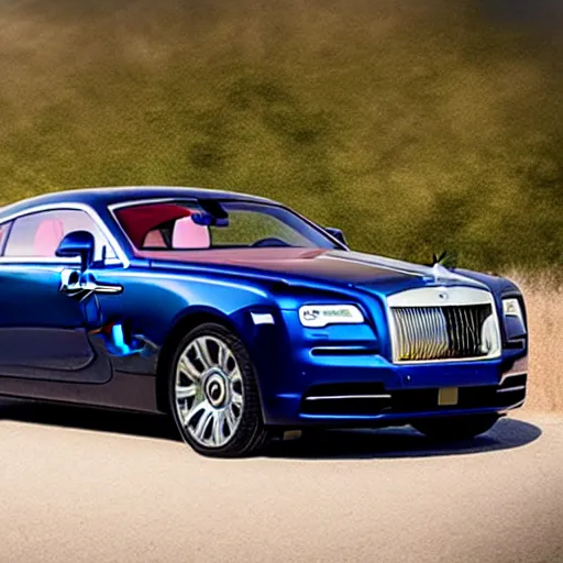 Image similar to rolls royce wraith with jet engine attached driven by muscular balding man