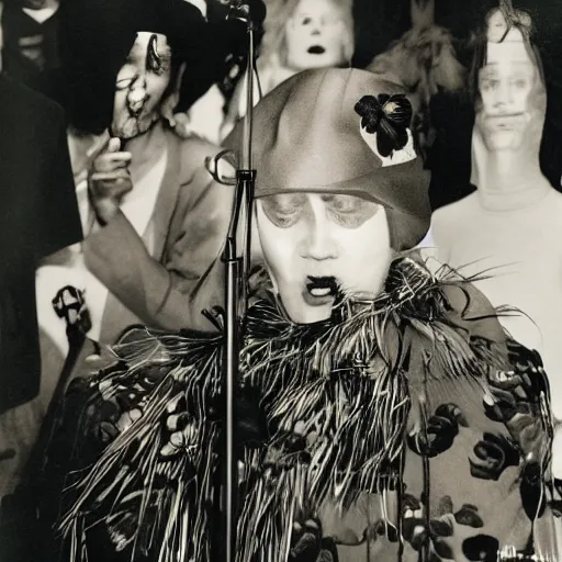 Image similar to Wir hören ein Singen im Raum Singen im Raum, singen im Raum Wir jagen die Monotonie Monotonie, Monotonie, by Juergen Teller, Hannah Hoch, Yohji Yamamoto