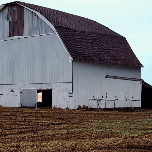 Image similar to a giant sea slug destroying a barn