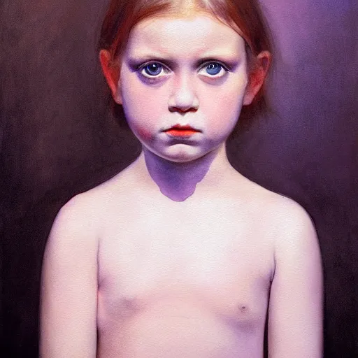 Prompt: close up of a bautiful girl with big silver eyes, watercolor by gottfried helnwein, by hammershøi, art noveau, highly detailed, lights by edward hopper, liminal, eerie, bright pastel colors