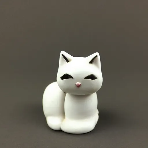Prompt: figurine of cute cat with knife