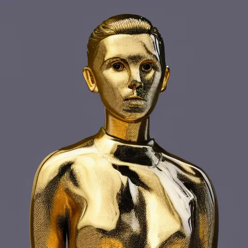 Image similar to Millie Bobby Brown galaxy statue