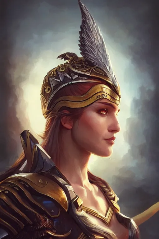 Image similar to amazon valkyrie athena, d & d, fantasy, portrait, highly detailed, headshot, digital painting, trending on artstation, concept art, sharp focus, illustration, art by artgerm and greg rutkowski and magali villeneuve