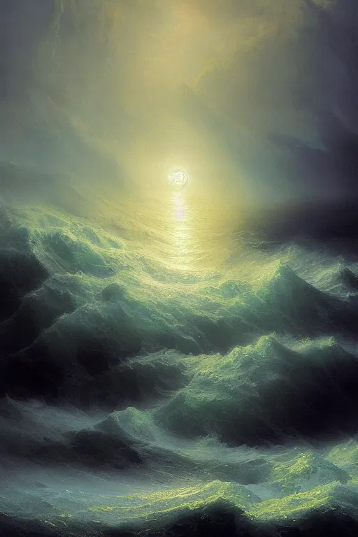 Prompt: Amassive stunning detailed water deity emerging from a stormy ocean by Ivan Aivazovsky, agostino arrivabene, Greg Rutkowski, digital painting, beautiful lighting, full moon, swirling water tornado, artstation