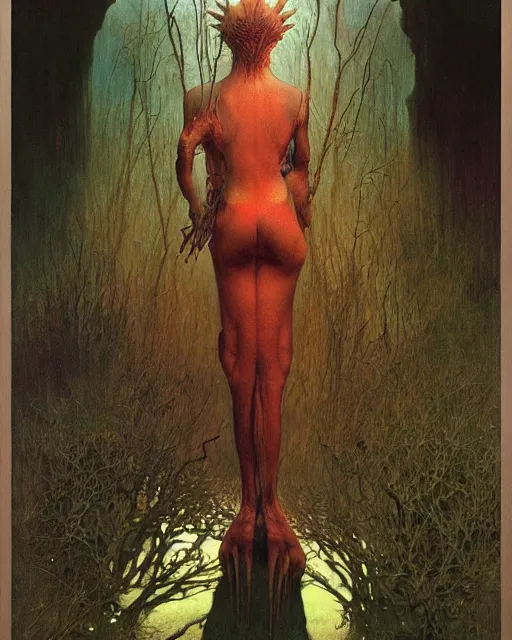 Prompt: the creature seen at the end of a human's life, painted by zdzislaw beksinski and artgerm and greg rutkowski and alphonse mucha